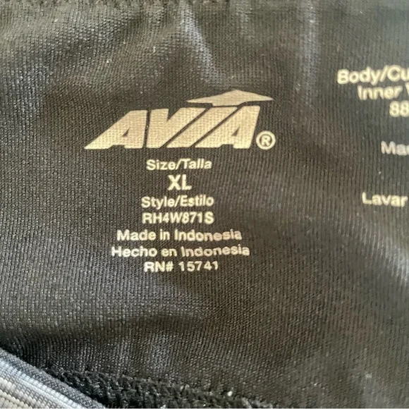 $10 SALE Avia Workout Shorts Activewear Women XL Black Charcoal Grey Athleisure - Picture 5 of 8